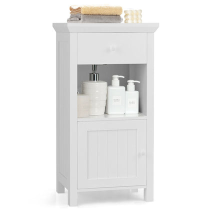 Wooden Bathroom Floor Cabinet Freestanding Storage Cabinet Organizer Cupboard
