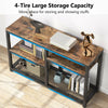 Media Console Entertainment Center Rustic Sofa Entryway Table with Storage Shelf