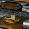 Industrial Coffee Table, Cocktail Table W/ Storage Shelves, Rustic Brown