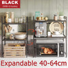 Expandable 3 Tier Microwave Oven Rack Kitchen Counter Shelf Organiser w/6 Hooks