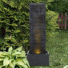 Garden Slate Water Feature Outdoor Fountain Waterfall Electric LED Light Statues