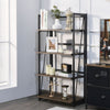 4-Tier Folding Bookshelf Industrial Bookcase Storage Organizer Display Stand