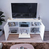 TV Stand White Cabinet Cupboard High Gloss Doors LED Light Entertainment Unit