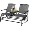 2 Seater Garden Swing Glider Lounge Chair Patio Rocking Armchair W/ Center Table