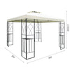 3x3m Steel Gazebo Garden Outdoor 2-tier Roof Marquee Party Tent w/ Storage Shelf