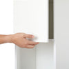 White Tall Bathroom Cabinet Slim Storage Cabinet w/ 2 High Gloss Doors&6 Shelves