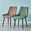 2pcs Faux Leather Dining Chairs Set PU Back Seat Metal Legs Restaurant Chair