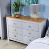 Chest of 6 Drawers Grey Wooden Bedroom Home Furniture Clothing Storage Sideboard