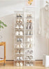 12x Clear Plastic Shoe Storage Boxes Drawer Stackable Foldable Durable Organiser