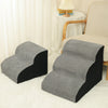2-4 Steps Dog Stairs Pet Puppy Cat Ladder Ramp For Bed Sofa With Removable Cover