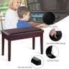 2-in-1 PU Leather Piano Bench Stool Double Duet Seat w/Padded Cushion Coffee