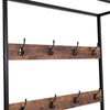 Coat Rack Stand and Shoe Storage Bench Metal Hall Tree with 3-Tier Shelf 8 Hooks