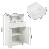 Bathroom Floor Cabinet Wooden Storage Cupboard with Adjustable Shelf & Doors
