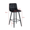 2 Pcs Bar Stools Breakfast Pub Chair Velvet Metal Legs Kitchen 65 cm Seat High