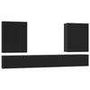 7 Piece TV Cabinet Set Black Engineered Wood Z9C9