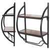 2 Tier Bathroom Floating Shelves Wood Wall Mounted Shelf Display Rack Storage