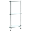 2/3 Tier Glass Shelf Unit Clear Modern Storage Display Side Table Furniture