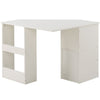 L-Shaped Corner Computer PC Desk Study Table Storage Shelf for Office Home White