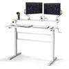 Two-Tier Sit to Standing Desk Height Adjustable Laptop Table w/Crank Handle Home