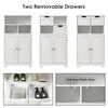 Bathroom Floor Cabinet Wooden Storage Cupboard with Adjustable Shelf & Doors