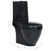 WC Ceramic Toilet Bathroom Round Toilet Bottom Water Flow White/Black