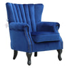 Upholstered Wing Back Chesterfield Sofa Velvet Button Tub Chair Scallop Armchair