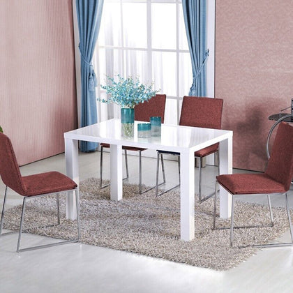 Modern White High Gloss Rectangular Dining Table MDF Wood Kitchen 120x80x75cm