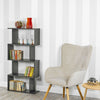 Wooden S-Shaped Bookcase Living Room Modern Display Shelves Storage Unit Divider