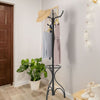 Modern Coat Stand Hanger 12 Hooks Metal Clothes Rack with Umbrella Holder