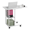 White Mobile Portable Computer Desk Over Bed Sofa Laptop Table Trolley + Wheels