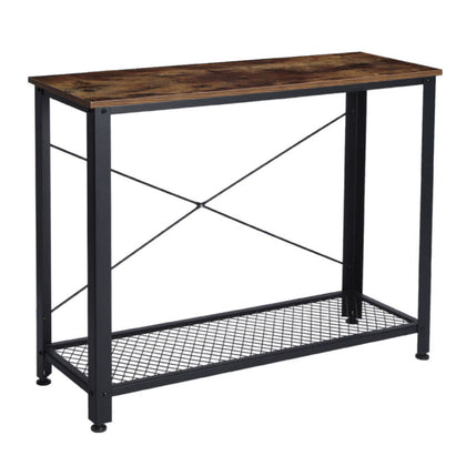 Vintage Console Tables Industrial Hallway Table Black Metal Frame and Shelf UK