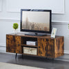 Industrial TV Unit TV Stand Cabinet With Shelf Metal Frame Living Room Wood
