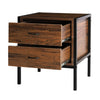 Industrial Bedside Table 1/2 Drawer Vintage Bedroom Nightstand End Table Cabinet