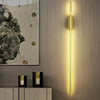 Gold Metal Long Strip LED Lights Linear Wall Mounted Sconce Lamp Bedroom Hallway
