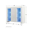 HIgh Gloss Cabinet Cupboard Sideboard Tall Display Unit White Matt RGB LED Light