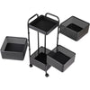 4 Tiers Kitchen Rolling Trolley Storage Rack Vegetable Fruit Cart Organiser UK