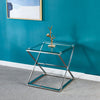 Tempered Glass Tea Coffee Table Side Small End Stand Teapoy Desk Metal Pedestal