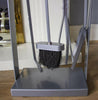 4pc Square Fire Companion Set Modern Silver Fireside Tools Coal Fire Wood Burner
