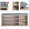 Shoe Storage Bench 3 Tiers Wooden Shoe Organizer with Adjustable Shelf & Cushion