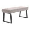 Long Seat Bench Dining Chairs Soft Linen Padded Golden Lounge Stool Steel Legs