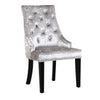 2-Piece Crush Velvet Dining Chairs with Pull Door Knocker Wing Back Button Chair