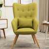 Upholstered Armchair Buttoned Wing Back Living Room Fireside Chair with Cushion