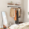 Clothes Rail Set of 2 Wall Mounted Clothes Rack Black Industrial Design
