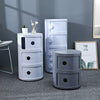 Bedside Table Drawers Cabinet Bedroom Furniture Storage Nightstand Space Saving