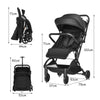Foldable Baby Stroller Pushchair Pram Toddler Buggy Adjustable Backrest Footrest