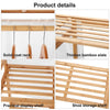 6 Tier Bamboo Garment Rack Storage Shelves Clothes Hanging Wardrobe Closet Stand