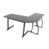 Black Wooden L Shape Computer Desk Home Office Workstation Corner Laptop Table