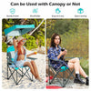 Outdoor Canopy Chair Sunshade Folding Camping Chair W/ Cup Holder & Carrying Bag