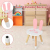 Kids Vanity Table and Chair Set Pretend Makeup Dressing Table W/ Mirror & Drawer