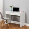 Black Computer Desk 2 Drawer Dressing Table Wooden Furniture Office 100cm - L